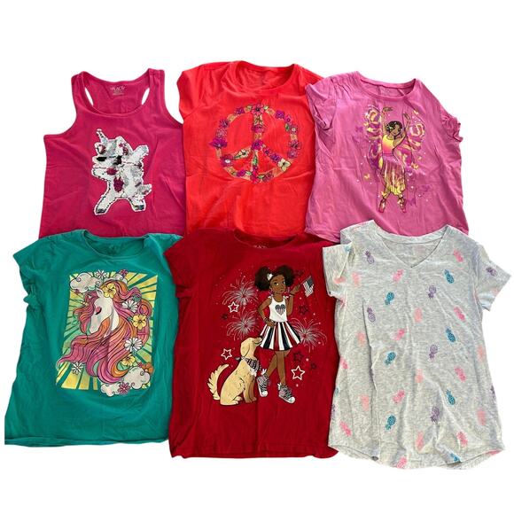 Girl's Size 14 T-Shirt Bundle - Lot of 6 Graphic Tees - Picture 1 of 8